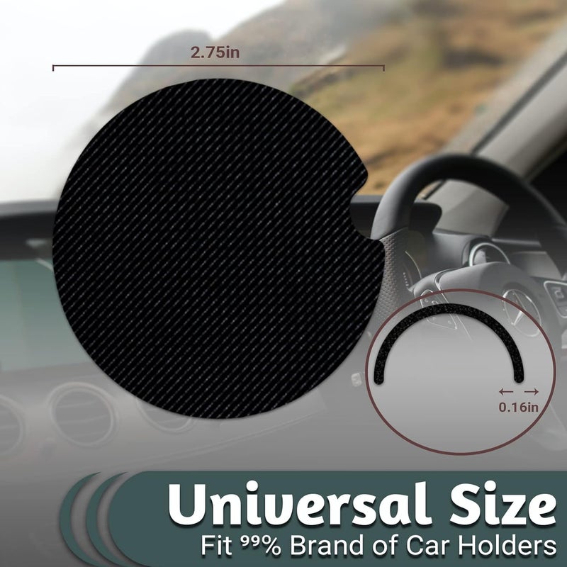 Yonlevres Car Coasters for Cup Holders，2.75" Anti Slip Rubber Mat with A Finger Notch, 2 Pack Car Cup Holder Coasters for Car Interior Accessories for Women Men Positive - Image 3